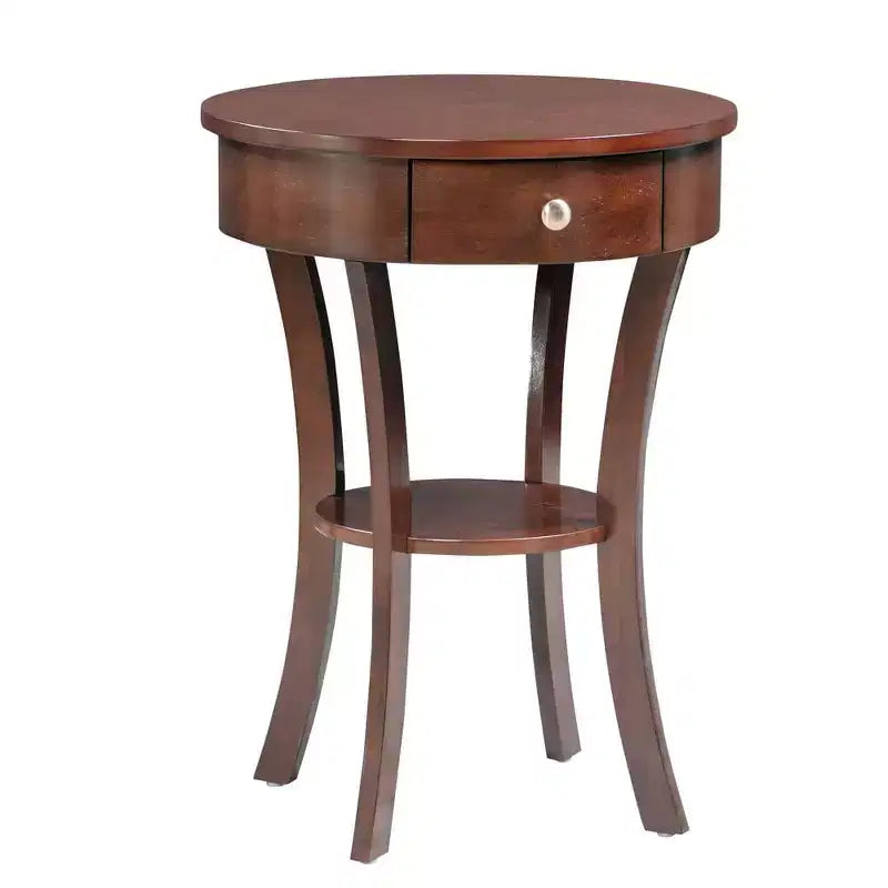 Mesa auxiliar Belmont de HomeStock con cajón y estante, mesa decorativa de madera maciza con patas curvas y almacenamiento oculto para la decoración de la sala de estar