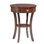 Mesa auxiliar Belmont de HomeStock con cajón y estante, mesa decorativa de madera maciza con patas curvas y almacenamiento oculto para la decoración de la sala de estar