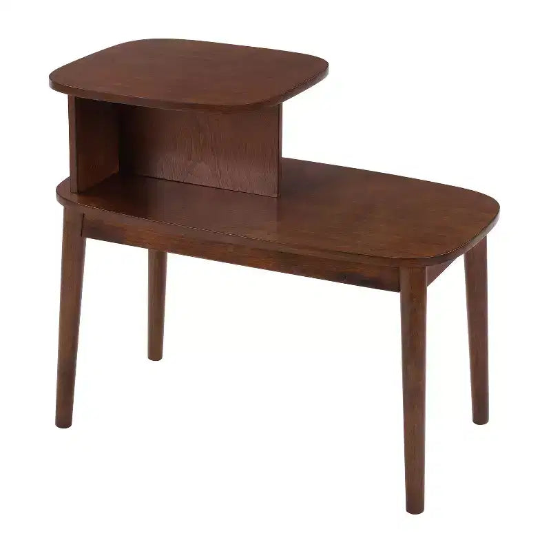Mesita auxiliar HomeStock Belmont con cajón y estante deslizante, parte superior de imitación de mármol blanco con acabado negro, elegante mesa auxiliar decorativa para almacenamiento