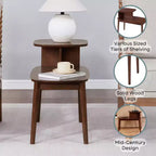 Mesita auxiliar HomeStock Belmont con cajón y estante deslizante, parte superior de imitación de mármol blanco con acabado negro, elegante mesa auxiliar decorativa para almacenamiento