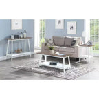 Mesita auxiliar HomeStock Belmont con diseño de estante abierto moderno de mediados de siglo, tapa de MDF chapado y patas de madera de caucho para sala de estar u oficina