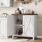 Aparador COZONY, mueble aparador de granja de 60" con 2 armarios y estante abierto, consola para sala de estar, comedor, pasillo
