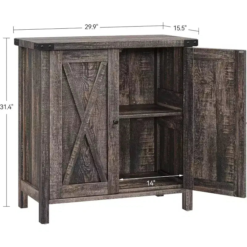 Aparador COZONY, mueble aparador de granja de 60" con 2 armarios y estante abierto, consola para sala de estar, comedor, pasillo