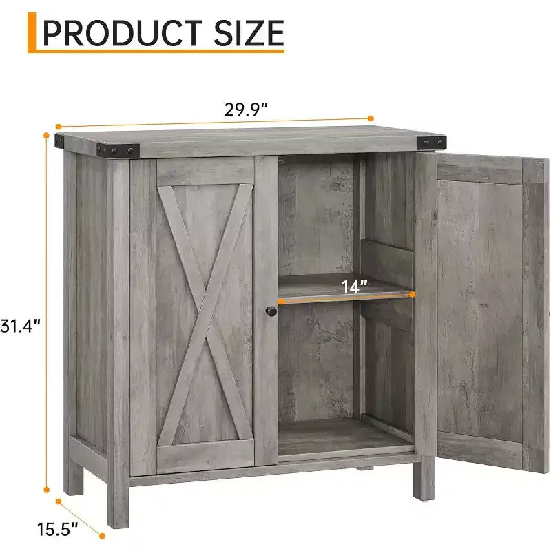 Aparador COZONY, mueble aparador de granja de 60" con 2 armarios y estante abierto, consola para sala de estar, comedor, pasillo