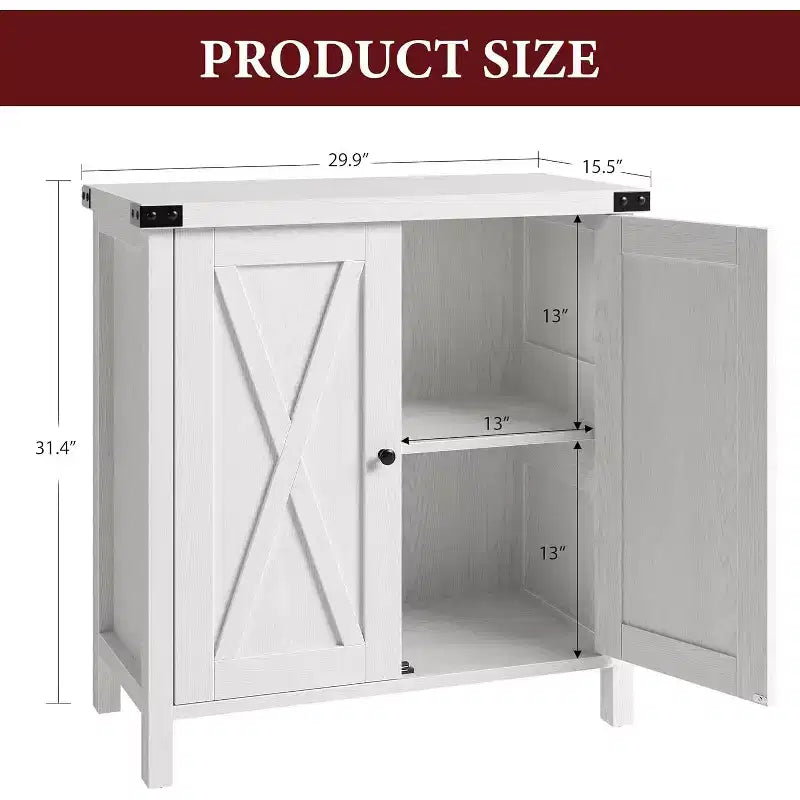 Aparador COZONY, mueble aparador de granja de 60" con 2 armarios y estante abierto, consola para sala de estar, comedor, pasillo