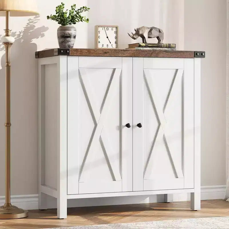 Aparador COZONY, mueble aparador de granja de 60" con 2 armarios y estante abierto, consola para sala de estar, comedor, pasillo
