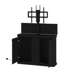 Estación de juegos Famapy Smart Lift, altura ajustable, control inteligente/orificios dobles para gestión de cables, ideal para pantallas de 50 pulgadas en salas de juegos/entretenimiento en el hogar