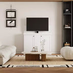 Estación de juegos Famapy Smart Lift, altura ajustable, control inteligente/orificios dobles para gestión de cables, ideal para pantallas de 50 pulgadas en salas de juegos/entretenimiento en el hogar