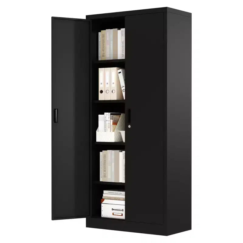 COZONY 71-Inch Tall Metal Storage Cabinet with Doors 4 Adjustable Shelves Lock Feet for Pantry Garage Bedroom Office Shop