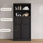 Armario de baño con puertas y cajones, armario de almacenamiento de pie, armario organizador alto para baño, sala de estar, cocina, despensa
