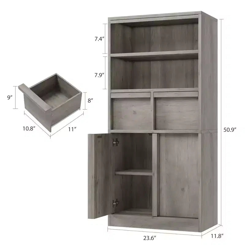 Armario de baño con puertas y cajones, armario de almacenamiento de pie, armario organizador alto para baño, sala de estar, cocina, despensa