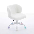 Silla de oficina Okak Velvet, silla de escritorio con base metálica dorada, silla giratoria con altura ajustable para oficina, hogar
