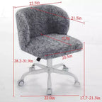 Silla de oficina Okak Velvet, silla de escritorio con base metálica dorada, silla giratoria con altura ajustable para oficina, hogar