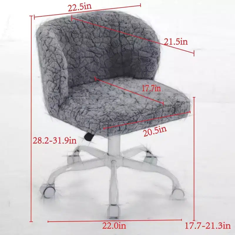 Silla de oficina Okak Velvet, silla de escritorio con base metálica dorada, silla giratoria con altura ajustable para oficina, hogar