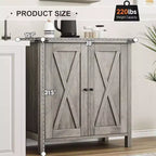 Mueble de almacenamiento de granja de 15,7 x 30 x 31,5, aparador con 2 puertas y estantes ajustables