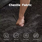 Sofá cama convertible de suelo Whisen con estructura de forma fija, sofás biplaza modulares sin huesos, tela de chenilla