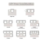 Sofá cama convertible de suelo Whisen con estructura de forma fija, sofás biplaza modulares sin huesos, tela de chenilla