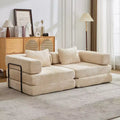 Whisen Convertible Floor Sofa Bed with Fixed-Shape Frame Loveseats Boneless Modular Sectional Chenille Fabric