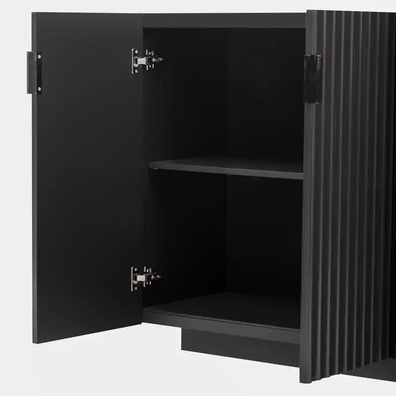 Aparador espacioso Okak, aparador con 4 puertas y 4 estantes, mueble de almacenamiento para sala de estar, comedor, cocina