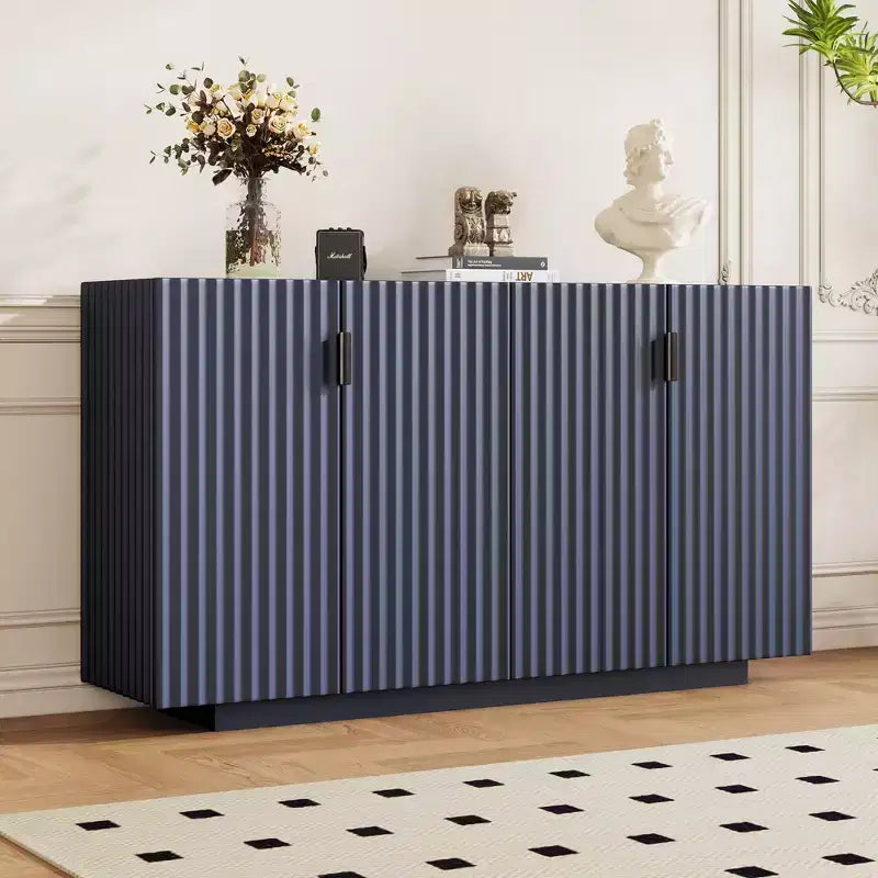 Aparador espacioso Okak, aparador con 4 puertas y 4 estantes, mueble de almacenamiento para sala de estar, comedor, cocina