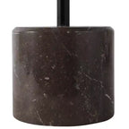 Mesa auxiliar con tablero redondo de mármol y base decorativa - Elemento decorativo moderno para espacios pequeños, decoración de habitaciones y decoración del hogar - 21, Negro y Marrón