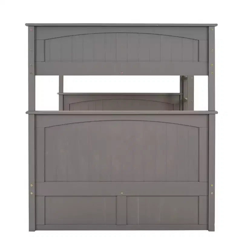 Litera matrimonial con nido, litera de madera de tamaño matrimonial para niños y adolescentes