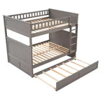 Litera matrimonial con nido, litera de madera de tamaño matrimonial para niños y adolescentes