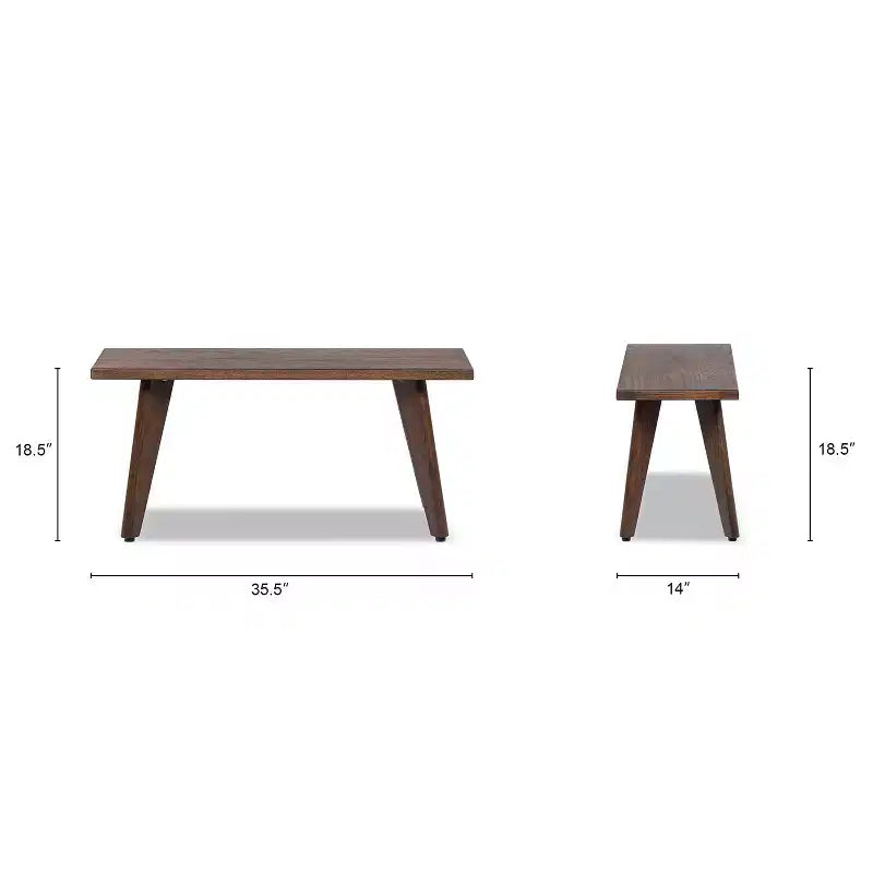 Banco de madera maciza de roble rojo Jennifer Taylor Home Capri 35.5