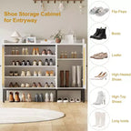 Armario para zapatos TruAIR blanco de 6 niveles con 3 puertas de ratán (117.1 cm An. x 35.3 cm Pr. x 72.9 cm Al.) - Organizador de entrada y sala de estar independiente