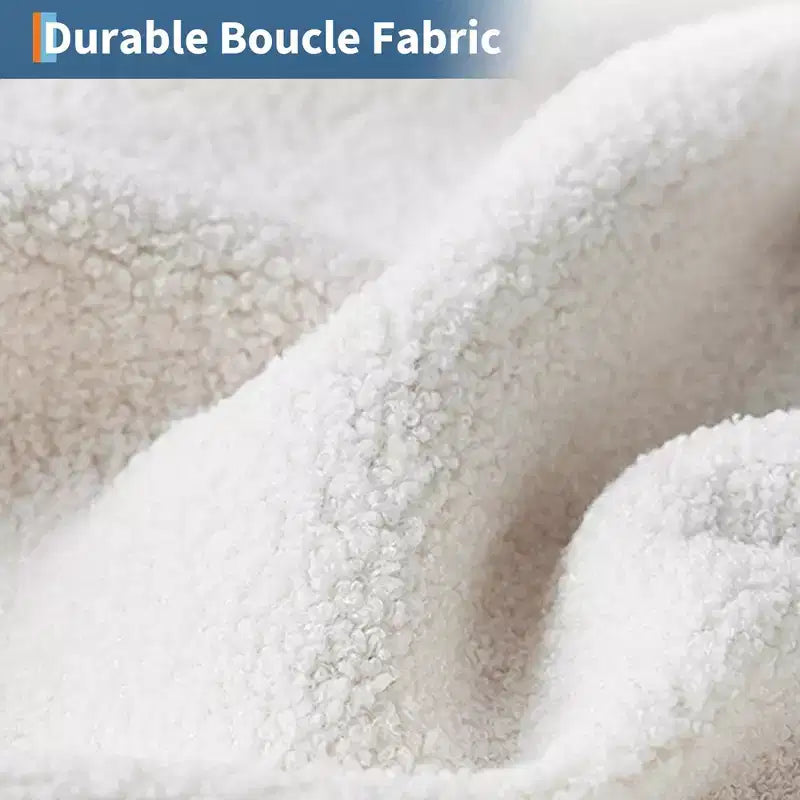 Sofá moderno de 84 pulgadas, sofá grande de 3 plazas con reposabrazos aerodinámicos, sofá de dos plazas de bouclé con patas de madera, sofá cómodo para sala de estar, apartamento, salón