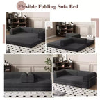 Sofá Cama Convertible, Sofá Cama de Pana con Esponja de Alta Densidad, Sofá Cama Modular para Sala de Estar, Salón o Estudio