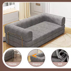 Sofá Cama Convertible, Sofá Cama de Pana con Esponja de Alta Densidad, Sofá Cama Modular para Sala de Estar, Salón o Estudio