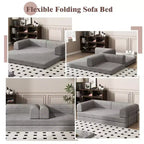 Sofá Cama Convertible, Sofá Cama de Pana con Esponja de Alta Densidad, Sofá Cama Modular para Sala de Estar, Salón o Estudio