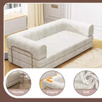 Sofá Cama Convertible, Sofá Cama de Pana con Esponja de Alta Densidad, Sofá Cama Modular para Sala de Estar, Salón o Estudio