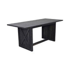 Mesa de comedor rectangular Homy Casa con base en X, estilo industrial de granja para comedor, madera negra