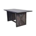 Mesa de comedor rectangular Homy Casa con base en X, estilo industrial de granja para comedor, madera negra