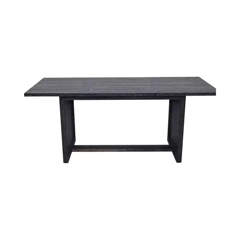 Mesa de comedor rectangular Homy Casa con base en X, estilo industrial de granja para comedor, madera negra