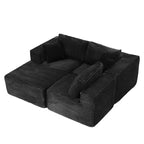 Dovelina Sofá Seccional Modular de Pana con 3 Asientos, Sofá Moderno y Cómodo Tapizado en Forma de L con Almohadas Suaves