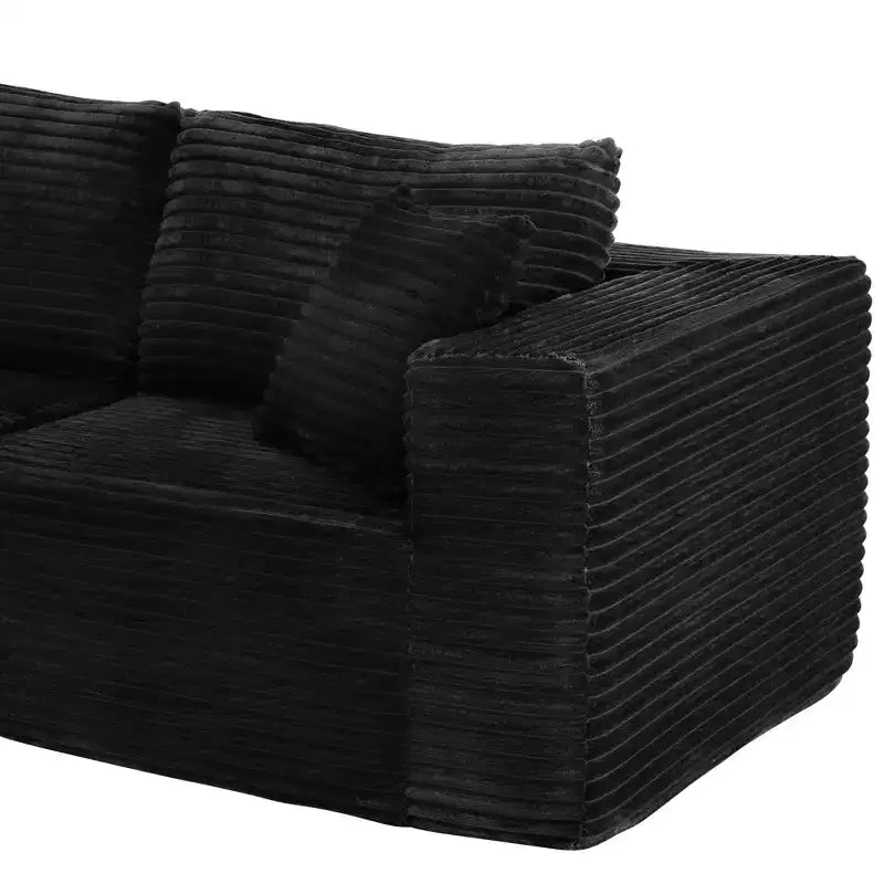 Dovelina Sofá Seccional Modular de Pana con 3 Asientos, Sofá Moderno y Cómodo Tapizado en Forma de L con Almohadas Suaves