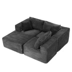 Dovelina Sofá Seccional Modular de Pana con 3 Asientos, Sofá Moderno y Cómodo Tapizado en Forma de L con Almohadas Suaves