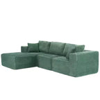 Dovelina Sofá Seccional Modular de Pana con 3 Asientos, Sofá Moderno y Cómodo Tapizado en Forma de L con Almohadas Suaves