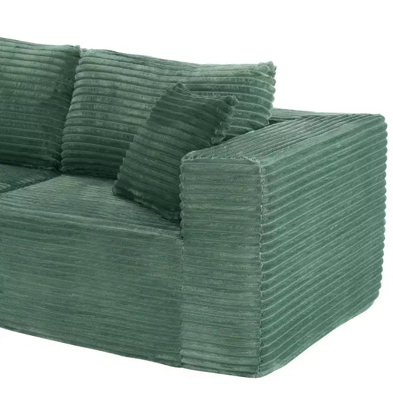 Dovelina Sofá Seccional Modular de Pana con 3 Asientos, Sofá Moderno y Cómodo Tapizado en Forma de L con Almohadas Suaves