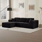 Dovelina Sofá Seccional Modular de Pana con 3 Asientos, Sofá Moderno y Cómodo Tapizado en Forma de L con Almohadas Suaves