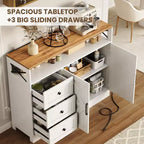 Aparador Buffet de 47" - Mesa de barra de café de madera con puertas de cierre suave y estante ajustable, Armario de despensa de café para cocina pequeña, Estudio