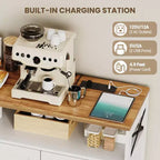 Aparador Buffet de 47" - Mesa de barra de café de madera con puertas de cierre suave y estante ajustable, Armario de despensa de café para cocina pequeña, Estudio