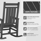 Mecedoras grandes de HDPE para exteriores, mecedoras resistentes para patio para todo tipo de clima, mecedoras duraderas para porche, patio delantero, terraza, jardín