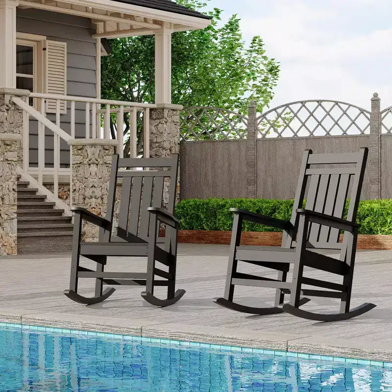 Mecedoras grandes de HDPE para exteriores, mecedoras resistentes para patio para todo tipo de clima, mecedoras duraderas para porche, patio delantero, terraza, jardín