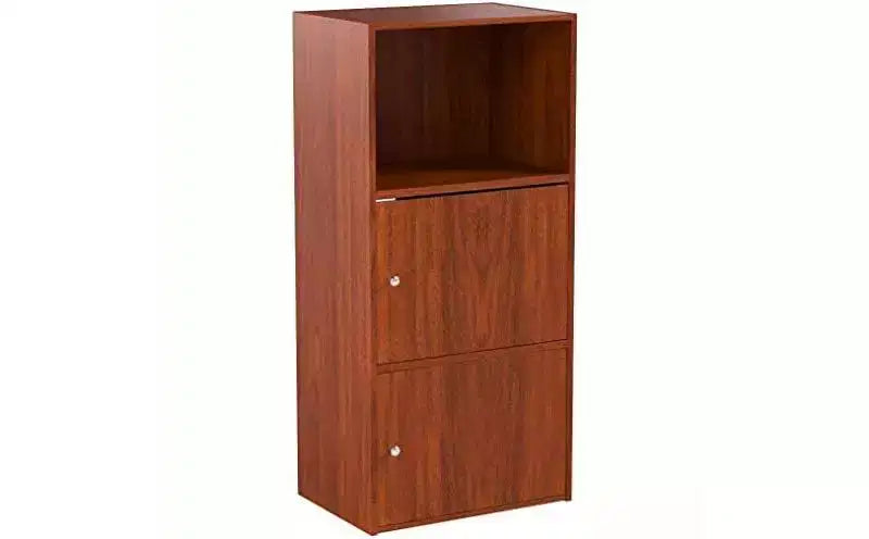 Armarios utilitarios de madera de cerezo HomeStock de 48 pulgadas de alto y 24 pulgadas de ancho con 2 puertas y 2 estantes