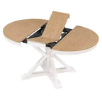 Mesa de comedor extensible retro Okak de 54 pulgadas, mesa plegable con hoja de 12 pulgadas, mesa redonda para comedor, sala de estar, cocina