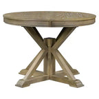 Mesa de comedor extensible retro Okak de 54 pulgadas, mesa plegable con hoja de 12 pulgadas, mesa redonda para comedor, sala de estar, cocina